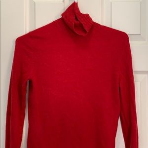 Cashmere turtleneck red sweater